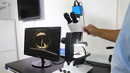 Microscope pour la gemmologie (inclinaison 0-45°)